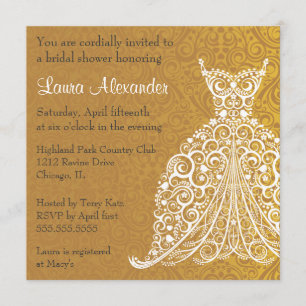 Invitation de Fête de la mariée de robe de mariage