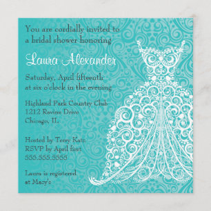 Invitation de Fête de la mariée de robe de mariage
