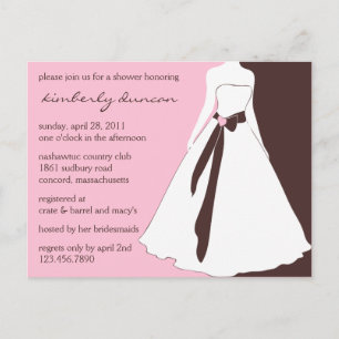 Invitation de Fête de la mariée de robe de mariage
