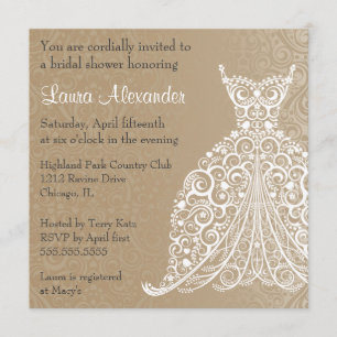 Invitation de Fête de la mariée de robe de mariage