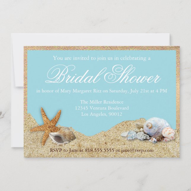 Invitation de Fête de la mariée de toile de jute (Devant)