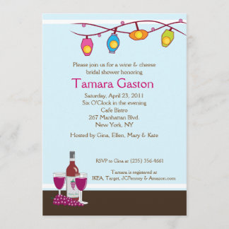 Invitation de Fête de la mariée de vin et du