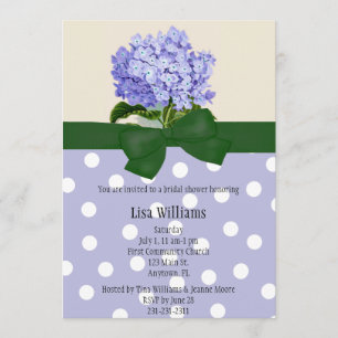 Invitation de Fête de la mariée d'hortensia