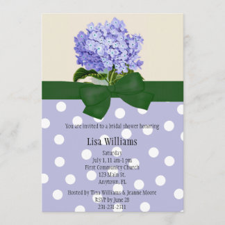 Invitation de Fête de la mariée d'hortensia