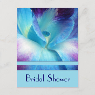 Invitation de Fête de la mariée d'orchidée bleue