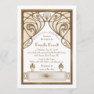 Invitation de Fête de la mariée, grand or blanc de
