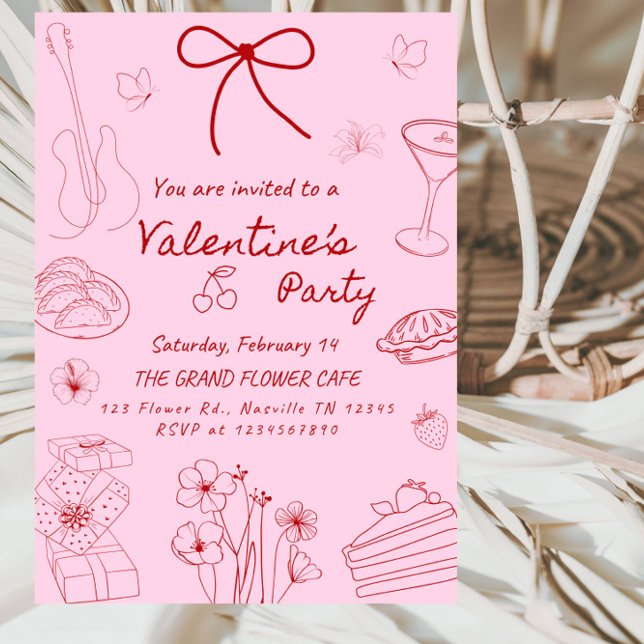 Invitation de fête de la Saint-Valentin au style d (Créateur téléchargé)