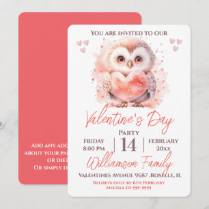 Invitation de fête de la Saint-Valentin avec un hi