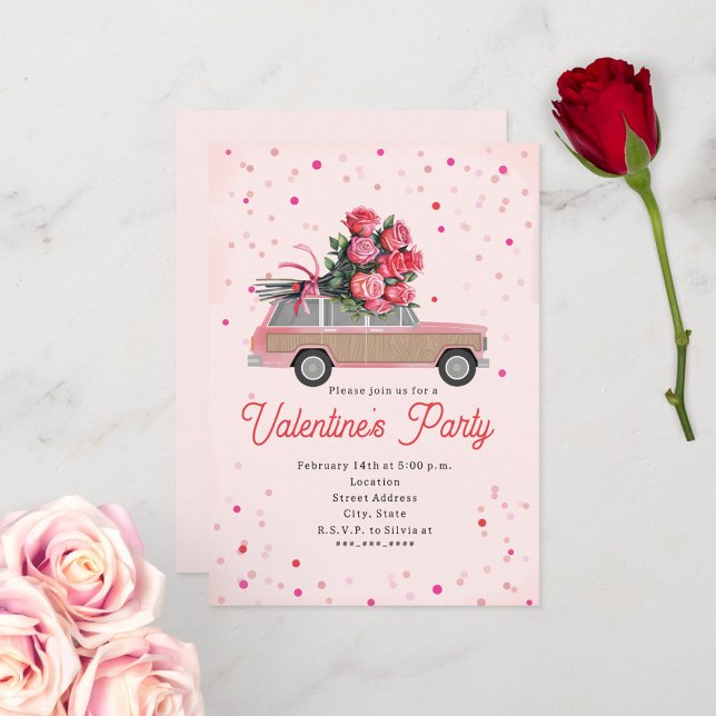 Invitation de fête de la Saint-Valentin Confetti C (Créateur téléchargé)