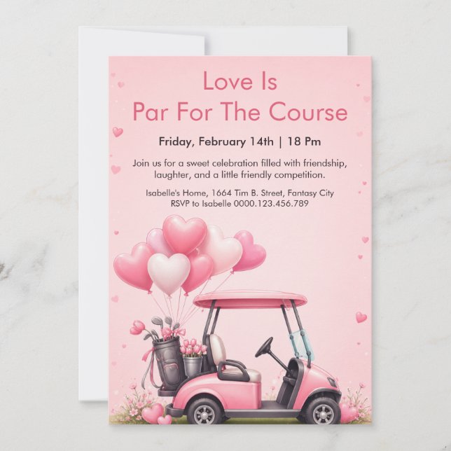 Invitation de fête de la Saint-Valentin dans un ch (Devant)