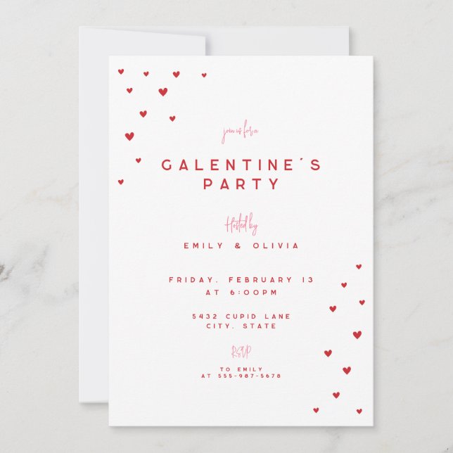 Invitation de fête de la Saint-Valentin Galentines (Devant)
