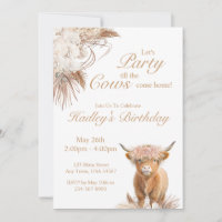 Invitation de fête de la vache sacrée des Highland