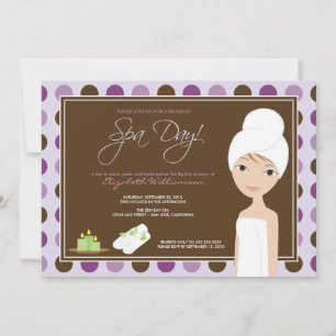 Invitation de Fête de l'mariée à points Polka Spa