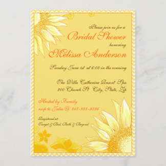 Invitation de Fête de l'mariée Chevron jaune citro