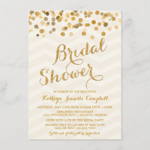 Invitation de Fête de l'mariée Confetti Glittering