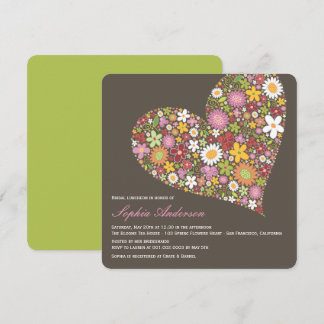 Invitation de Fête de l'mariée d'amour de coeur de