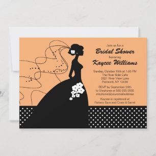 Invitation de Fête de l'mariée de la mariée Silhou