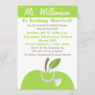 Invitation de Fête de l'mariée des enseignants - P