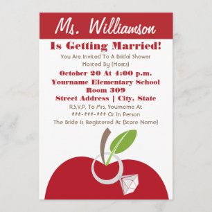 Invitation de Fête de l'mariée des enseignants - R