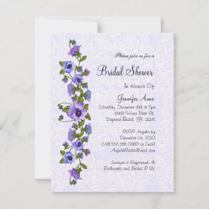Invitation de Fête de l'mariée florale mauve