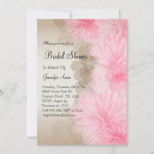 Invitation de Fête de l'mariée florale rose et Bro