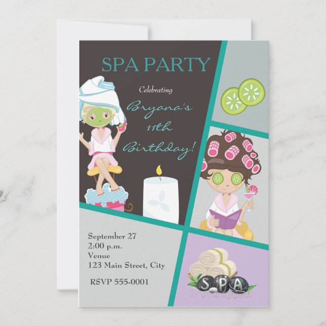 Invitation de fête de maquillage du salon de beaut (Devant)