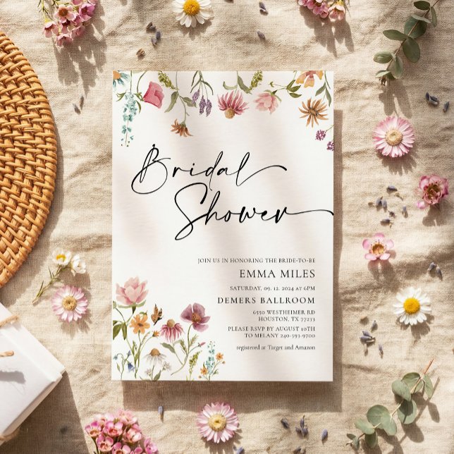 Invitation de Fête de Mariage aux Fleurs Sauvages (Créateur téléchargé)