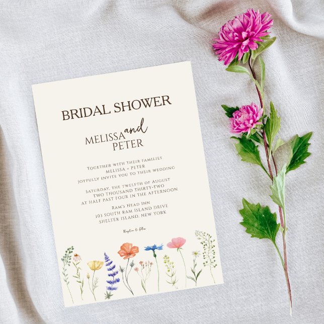 Invitation de Fête de Mariage aux Fleurs Sauvages (Créateur téléchargé)