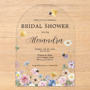Invitation de Fête de Mariage aux Fleurs Sauvages