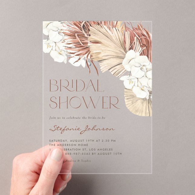 Invitation de Fête de Mariage Bohème aux Orchidées (In situ (ordinateur de poche))