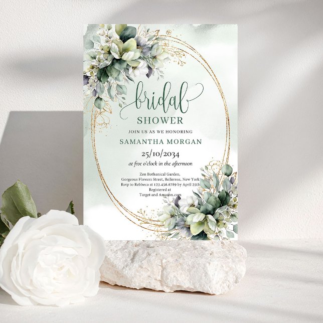 Invitation de Fête de Mariage Bohème Chic en Or (Chic Celebration Boho Gold Bridal Shower Invitation)