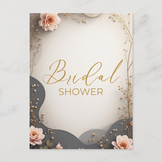 Invitation de Fête de Mariage Bohème Florale (Devant)