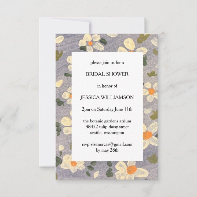 Invitation de Fête de Mariage Florale (Devant)