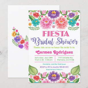 Invitation de Fête de Mariage Florale Fiesta