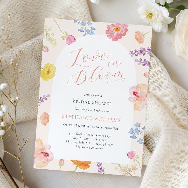 Invitation de Fête de Mariage Florale 'Love in Blo (Créateur téléchargé)