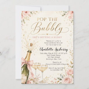 Invitation de Fête de Mariage Florale Pop The Bubb
