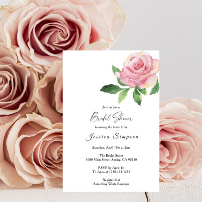 Invitation de Fête de Mariage Florale Rose (Créateur téléchargé)