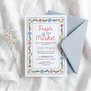 Invitation de Fête de Mariage Fraîche du Marché