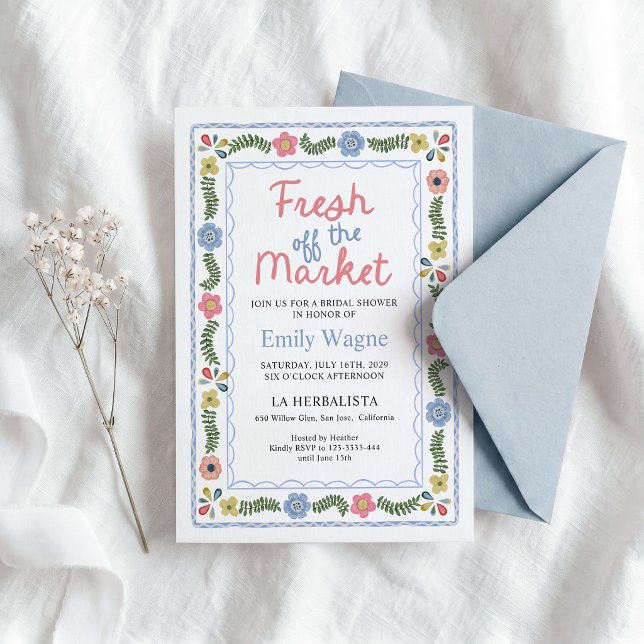 Invitation de Fête de Mariage Fraîche du Marché (Créateur téléchargé)