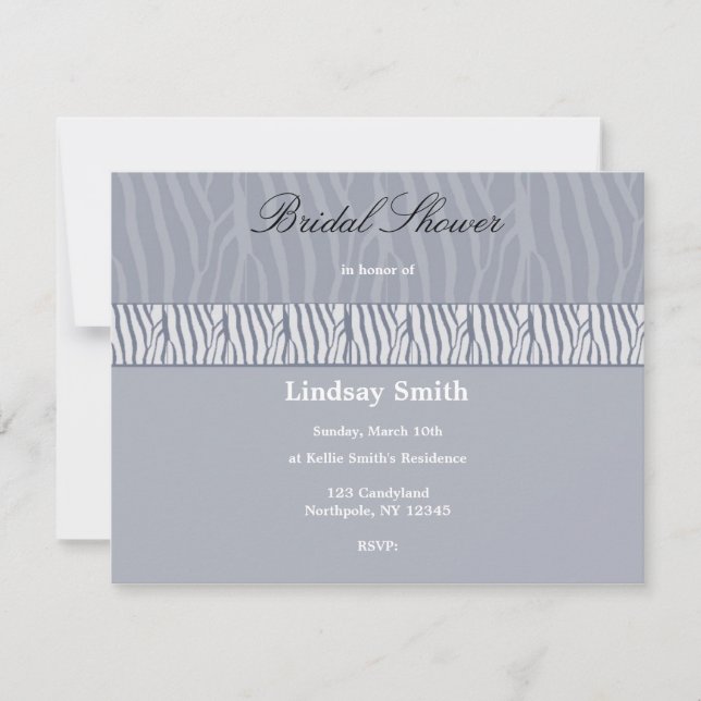 Invitation de Fête de Mariage Grise Argentée (Devant)