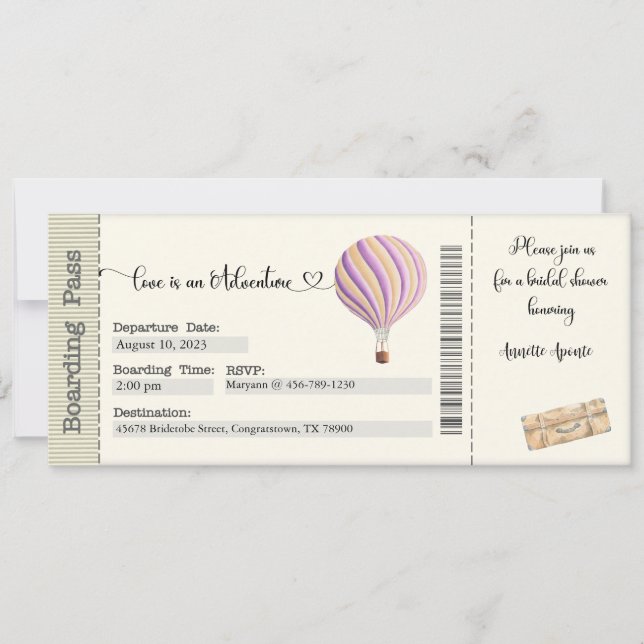 Invitation de Fête de Mariage, Invitation de Ballo (Devant)