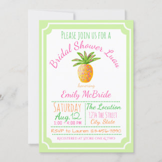 Invitation de Fête de Mariage Luau Ananas