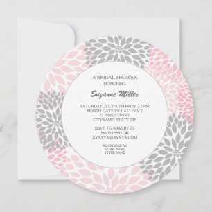 Invitation de Fête de Mariage Ronde Dahlia Gris Ro