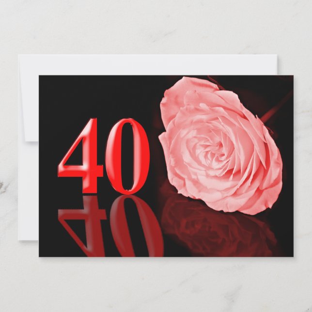 Invitation de fête de mariage rubis (Devant)