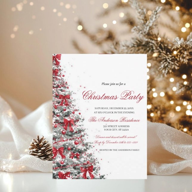 Invitation de fête de Noël à la gouache avec verdu (Créateur téléchargé)