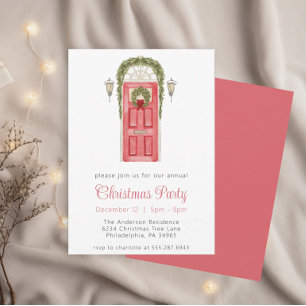 Invitation de fête de Noël à la porte d'entrée à l