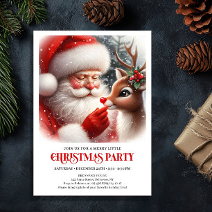 Invitation de fête de Noël adorable de Père Noël e