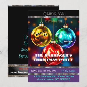 Invitation de fête de Noël annuelle saisonnière