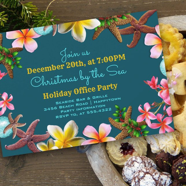 Invitation de fête de Noël au bureau avec bordure  (Créateur téléchargé)