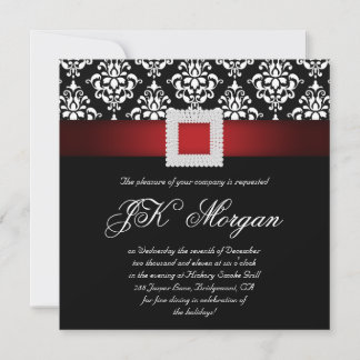 Invitation de fête de Noël au bureau Jewels Rouge 
